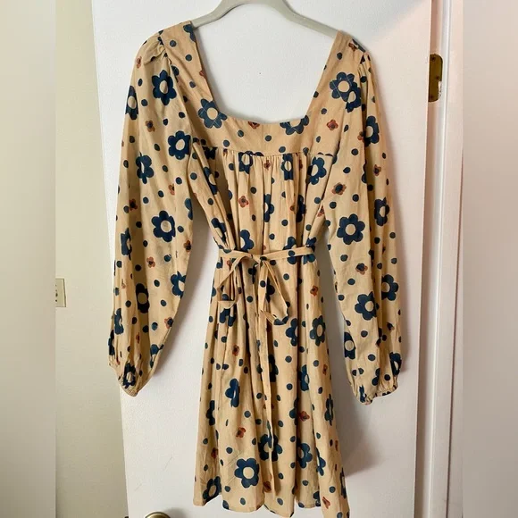 Christy Dawn Beige Floral Mini Dress - Picture 1 of 3